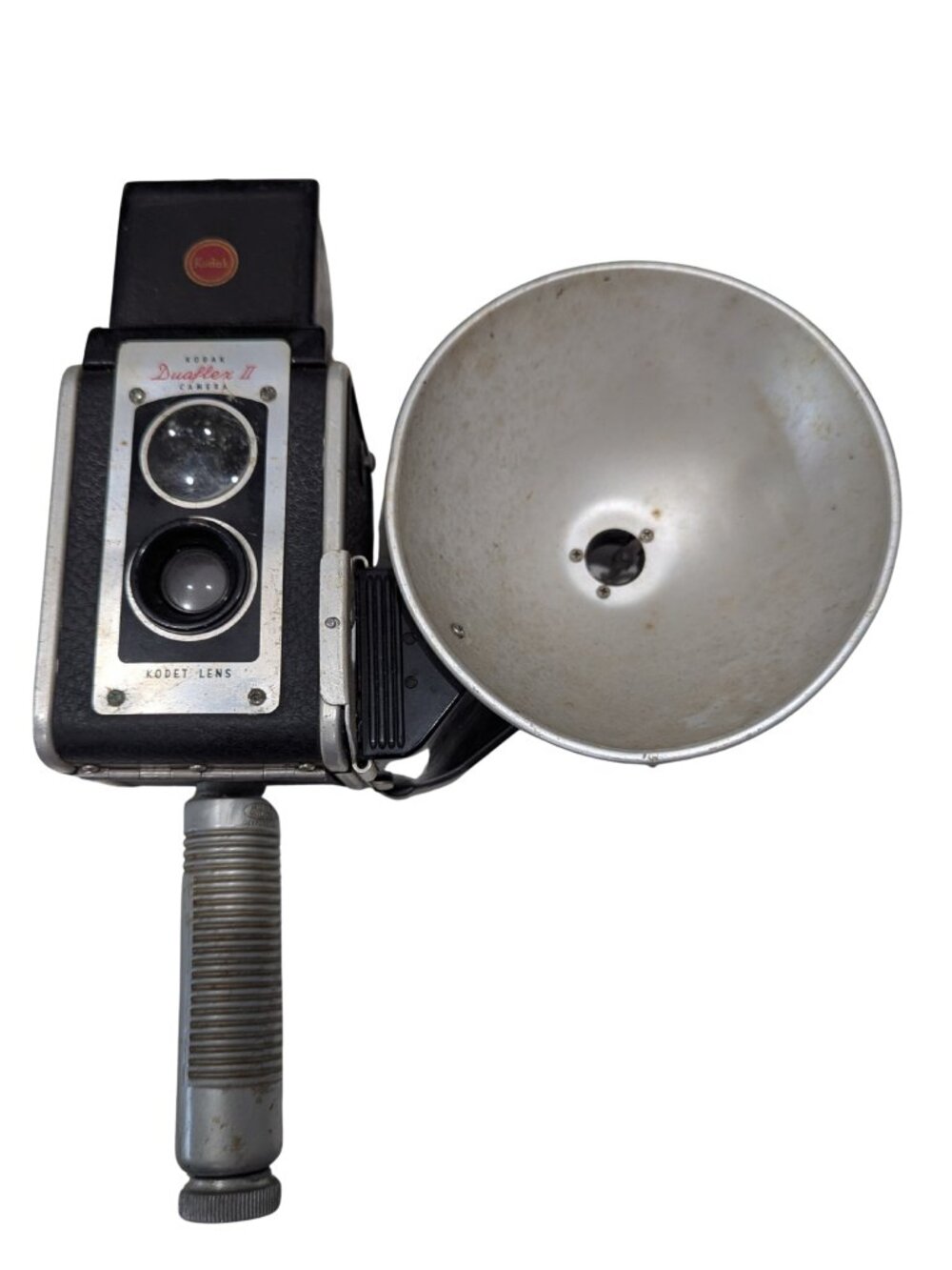 Vintage Kodak Duaflex II Camera w/ Flash Holder Hunt Wilde Grip Kodet Lens - Picture 2 of 10